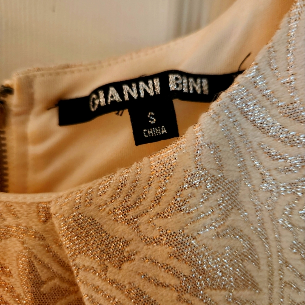 Gianni Bini -- White Brocade Cocktail Dress